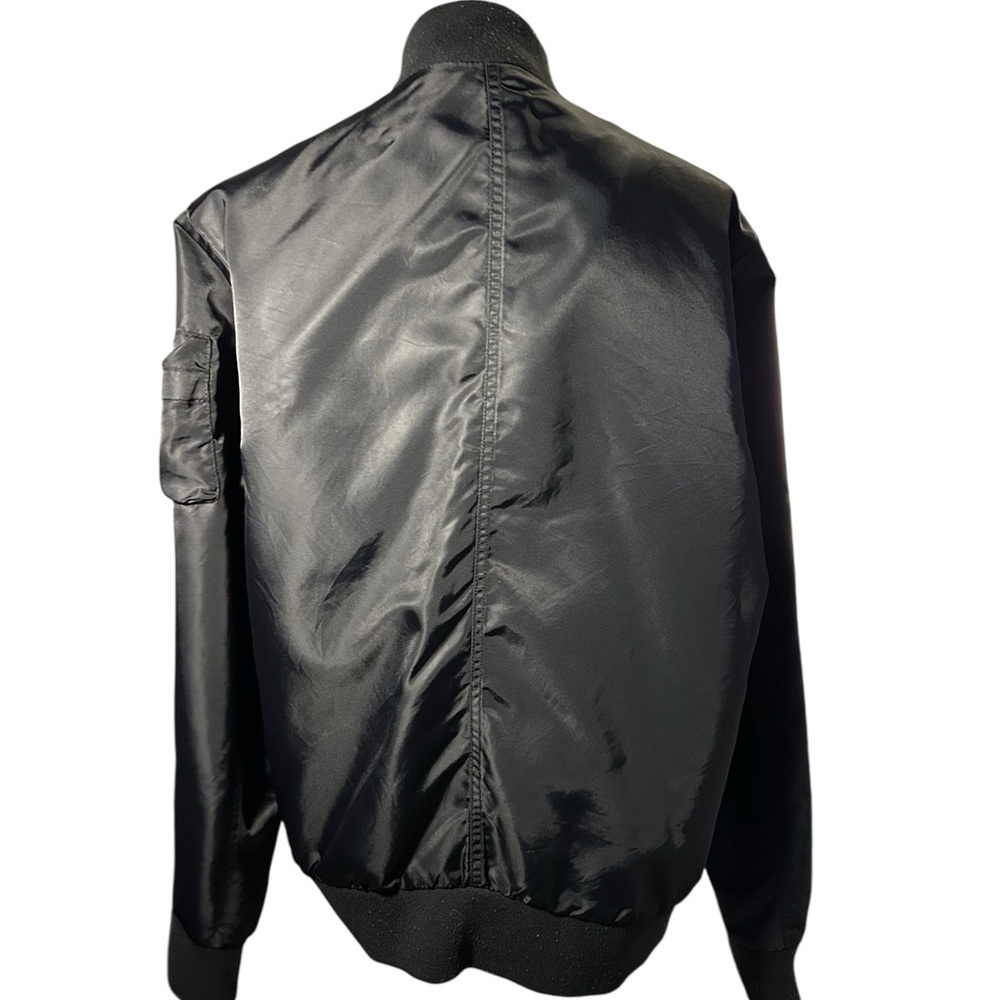 Karl Lagerfeld Paris Men's Exposed Pocket Black Bomber Jacket - Picture 3 of 14